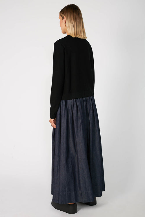 crisp cardi / black merino