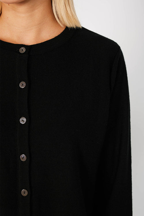 crisp cardi / black merino