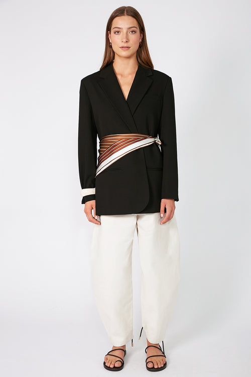 encased pant / bone