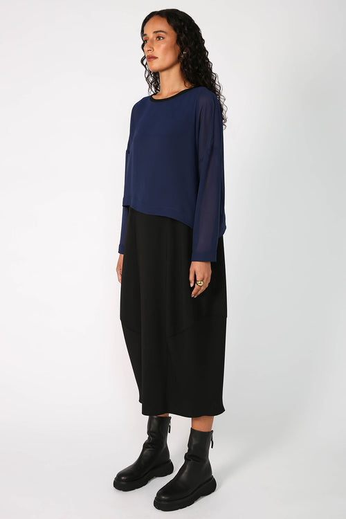 follow long sleeve crop / saphire blue