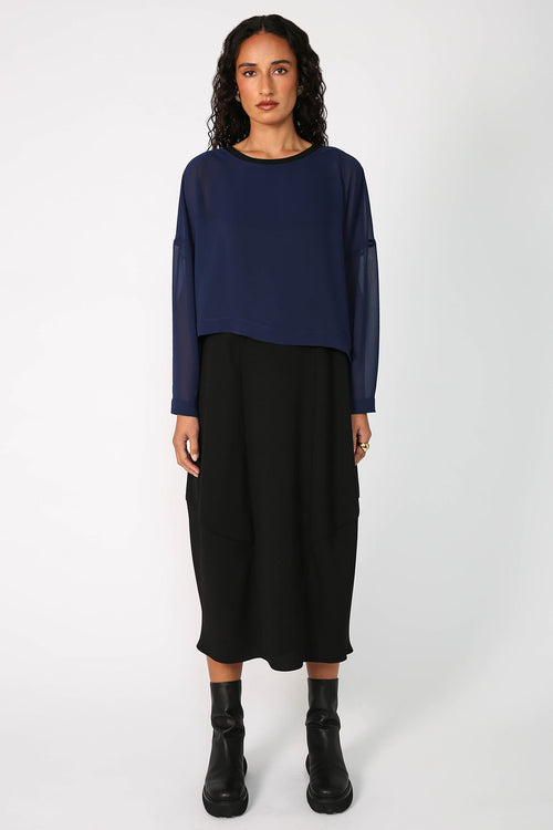 follow long sleeve crop / saphire blue
