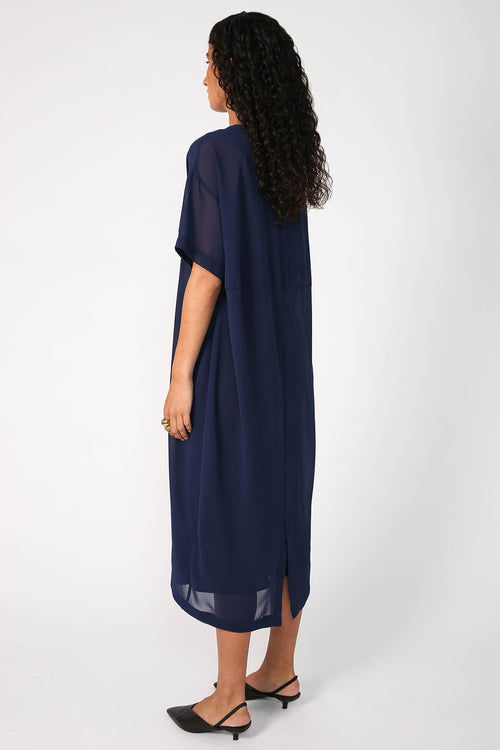 globes midi dress / saphire blue