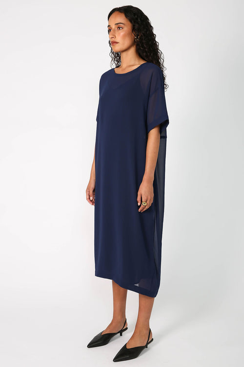 globes midi dress / saphire blue