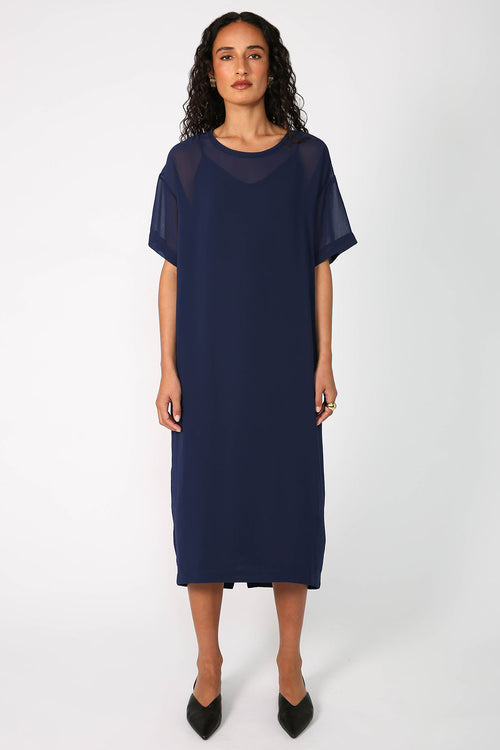 globes midi dress / saphire blue
