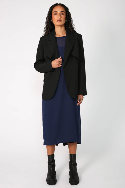 globes midi dress / saphire blue