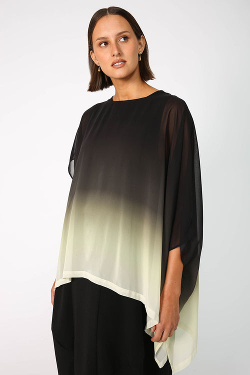 helmed cape / ombre citron