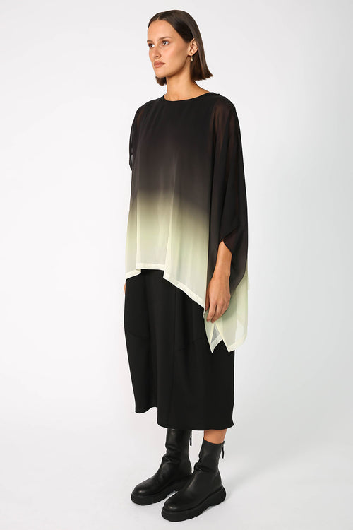 helmed cape / ombre citron