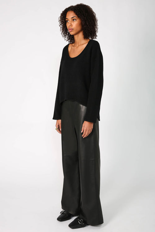 hollow sweater / black