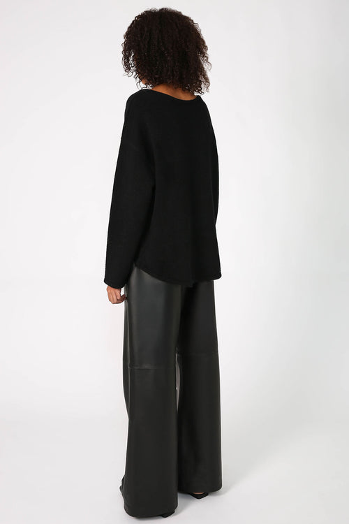 hollow sweater / black