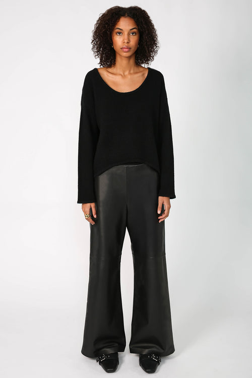 hollow sweater / black