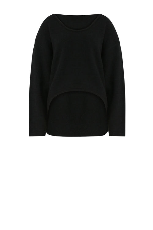 hollow sweater / black