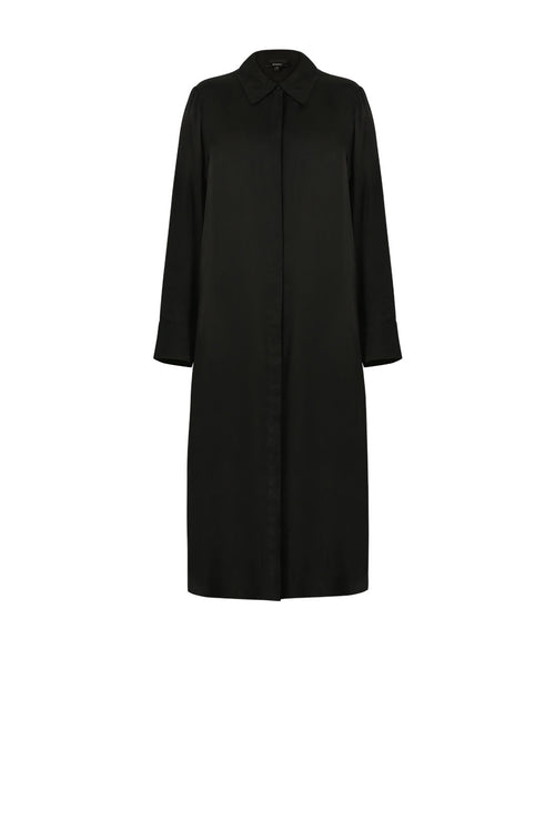 line shirt dress / black