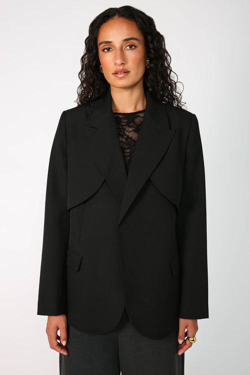 margin tie blazer / black