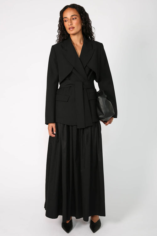 margin tie blazer / black