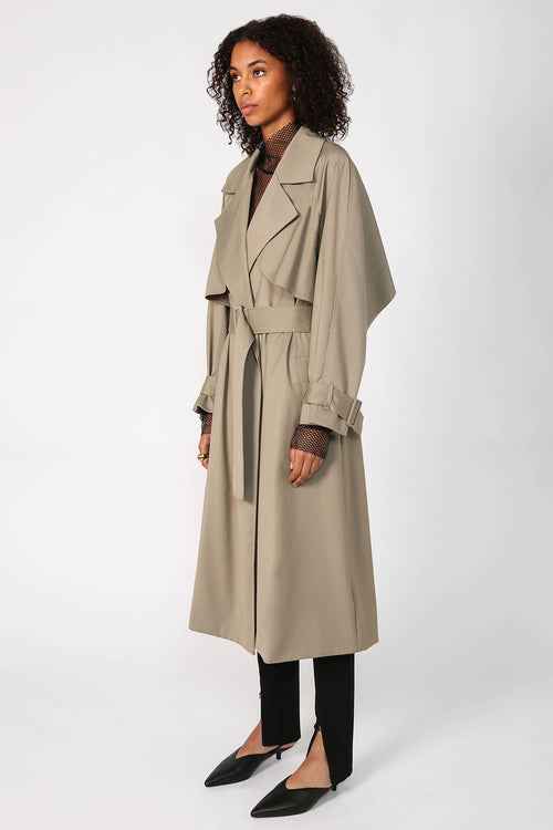 margin trench coat / sage green