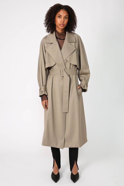 margin trench coat / sage green