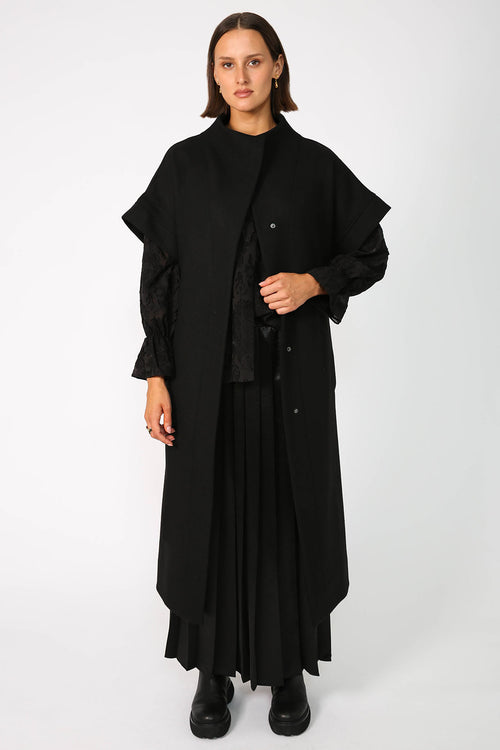 pleating skirt / black