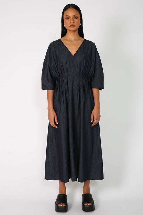 ravine midi dress / dark indigo