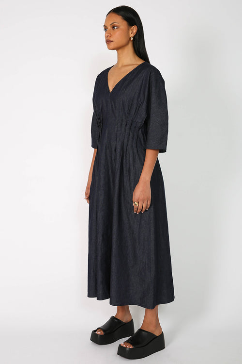 ravine midi dress / dark indigo