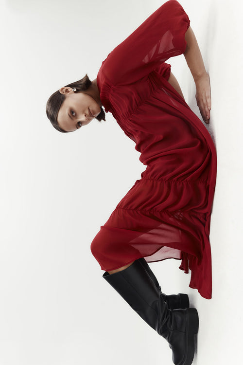 section dress / cranberry