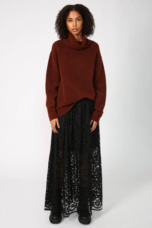 service sweater / mahogany brown