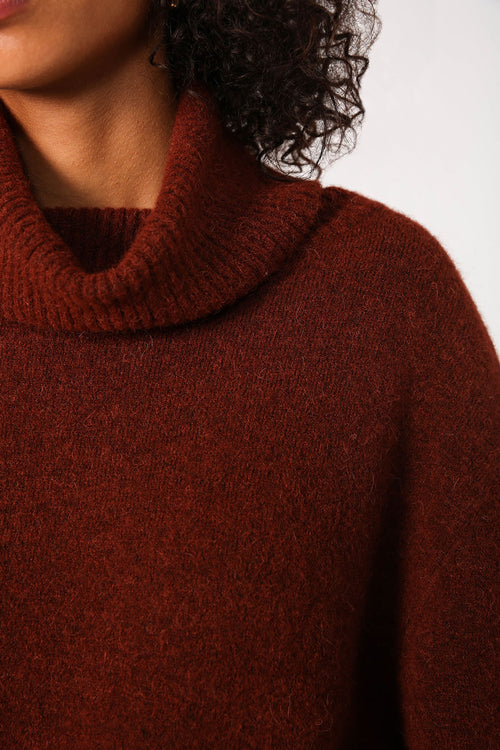 service sweater / mahogany brown