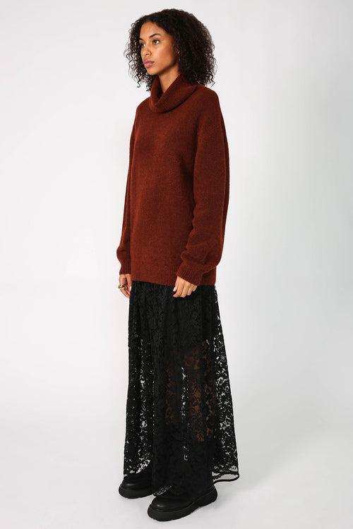 service sweater / mahogany brown