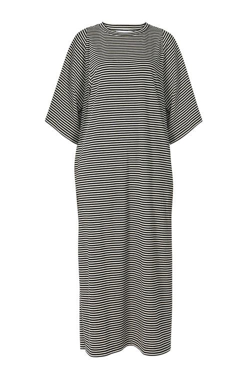 still maxi dress / black|natural stripe