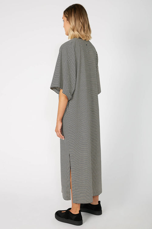 still maxi dress / black|natural stripe