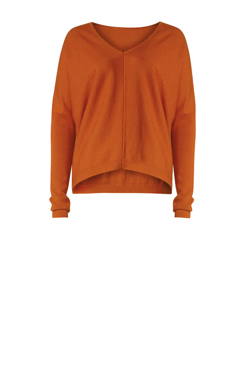 step sweater / persimmon orange
