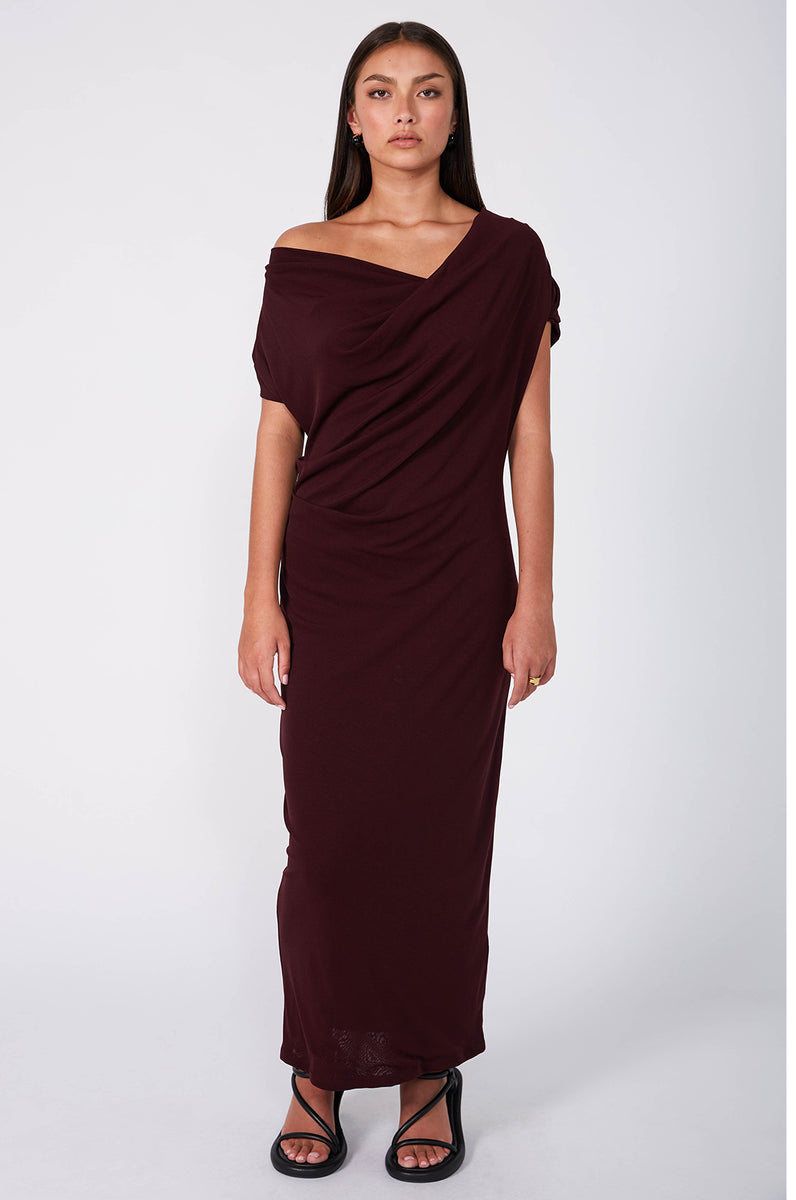 torrent maxi dress / dark sangria red