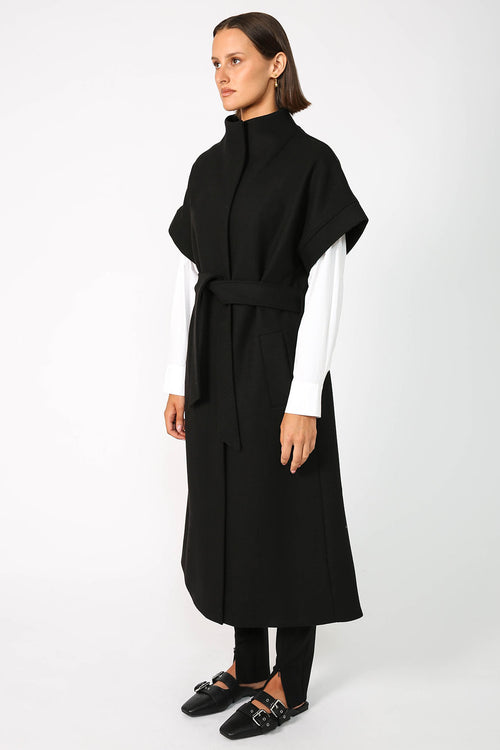 tunnelled coat / black