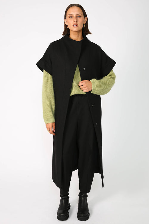 tunnelled coat / black