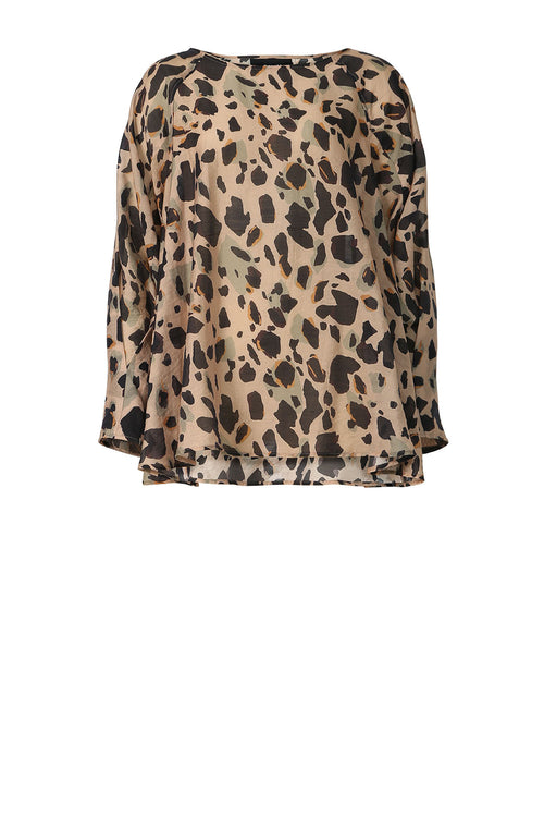 raven top / latte animal camo