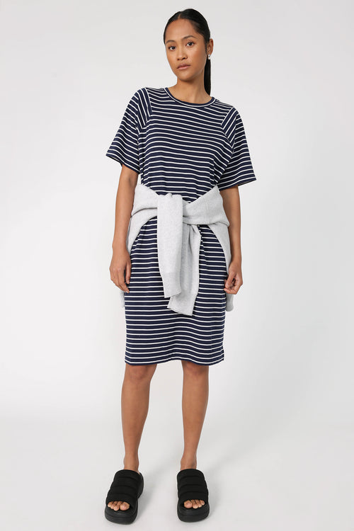reply dress / navy|white stripe