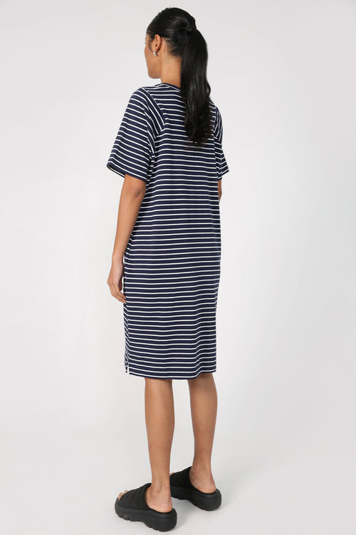 reply dress / navy|white stripe