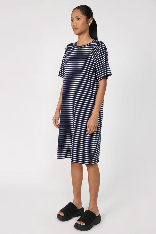 reply dress / navy|white stripe