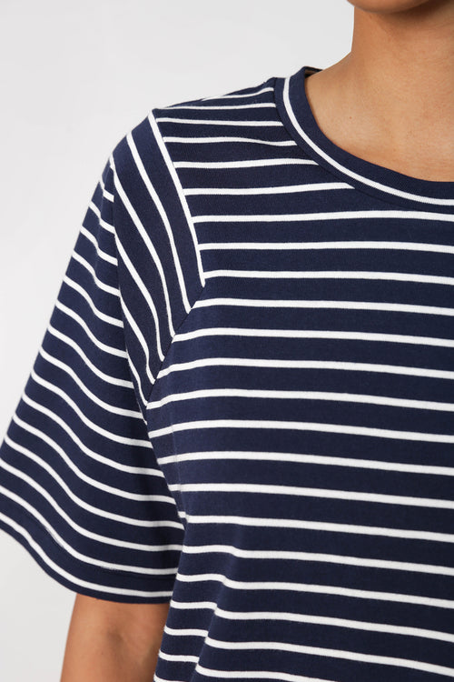 reply tee / navy|white stripe