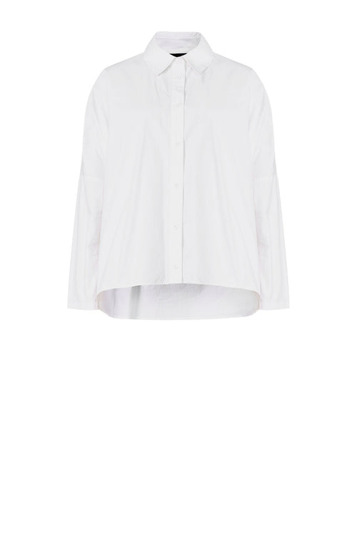 shirr shirt long sleeve / white