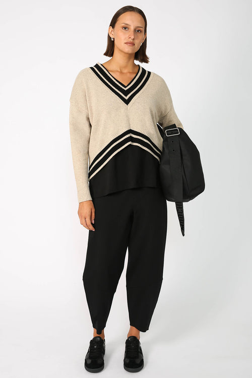 streak sweater / natural|black