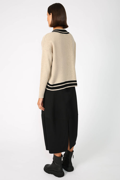 streak sweater / natural|black