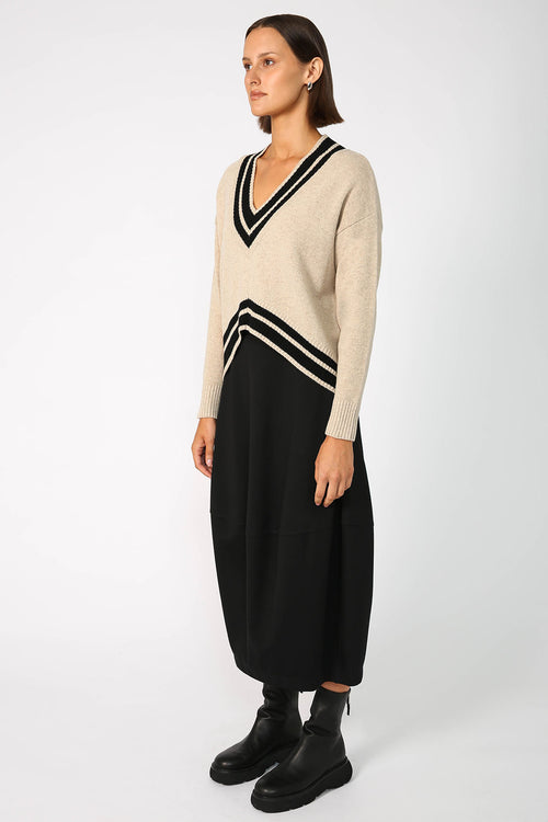 streak sweater / natural|black