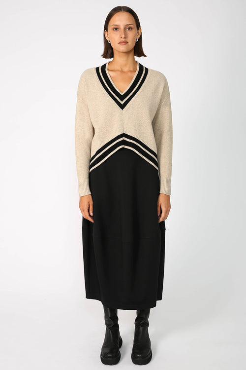 streak sweater / natural|black
