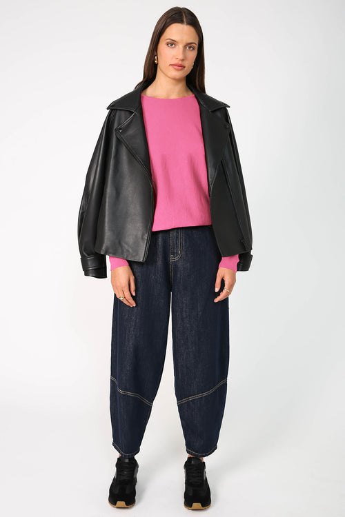 step sweater / candy pink