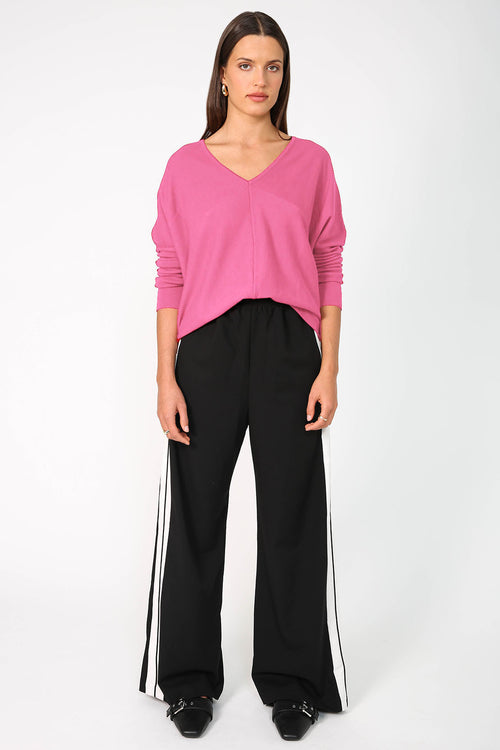 step sweater / candy pink