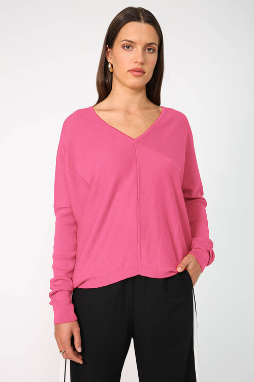 step sweater / candy pink