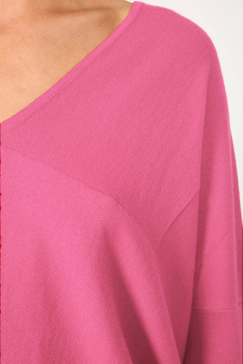 step sweater / candy pink