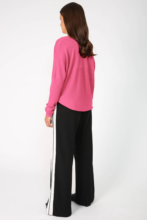 step sweater / candy pink