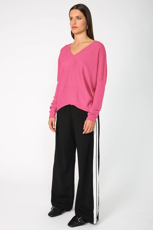 step sweater / candy pink