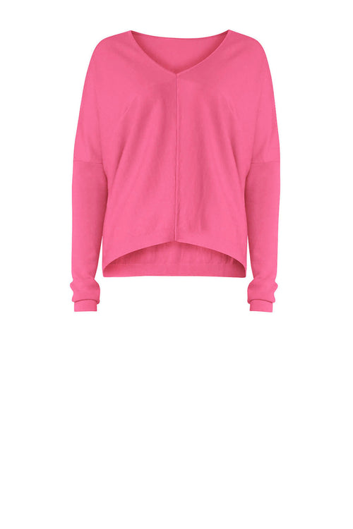 step sweater / candy pink